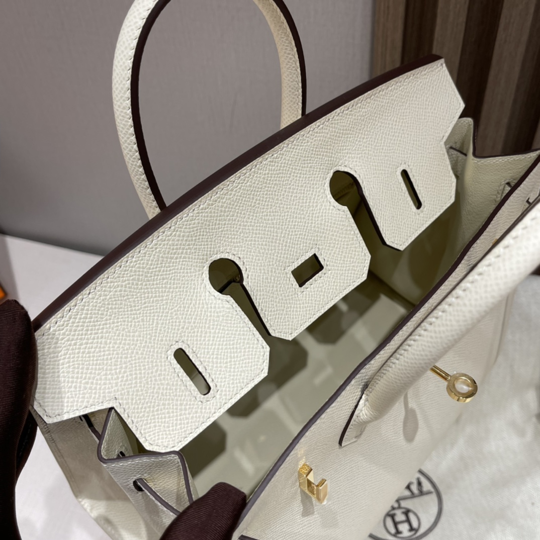 HERMES 爱马仕 Birkin Sellier 外缝 Epsom皮 i2 奶油白Nata 美到哭泣 nata真的很温柔 干干净净的 进口蜜蜡线 全手工制作