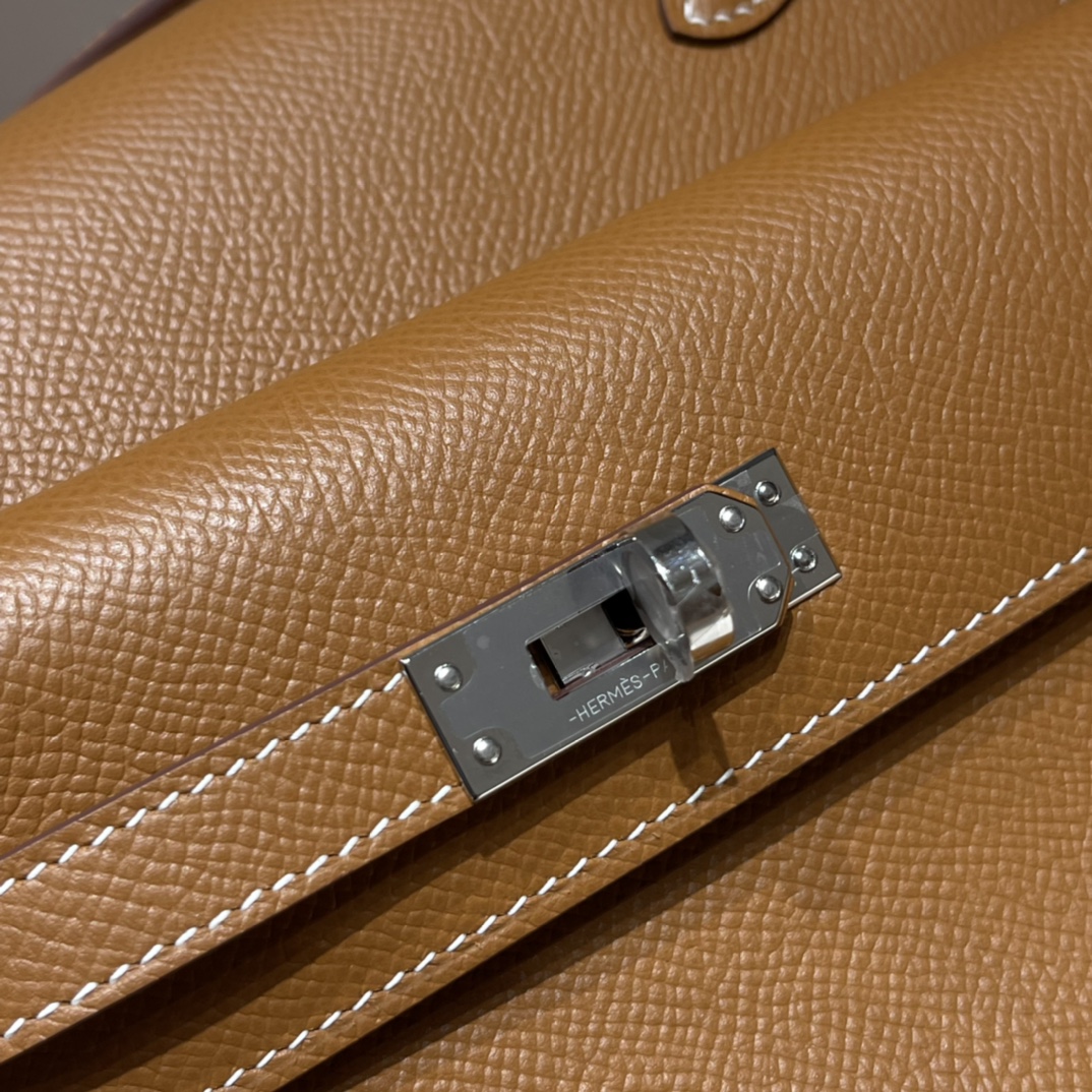 HERMES 爱马仕 desordre双面kelly swift皮 CK37 金棕色 进口蜜蜡线 全手工制作
