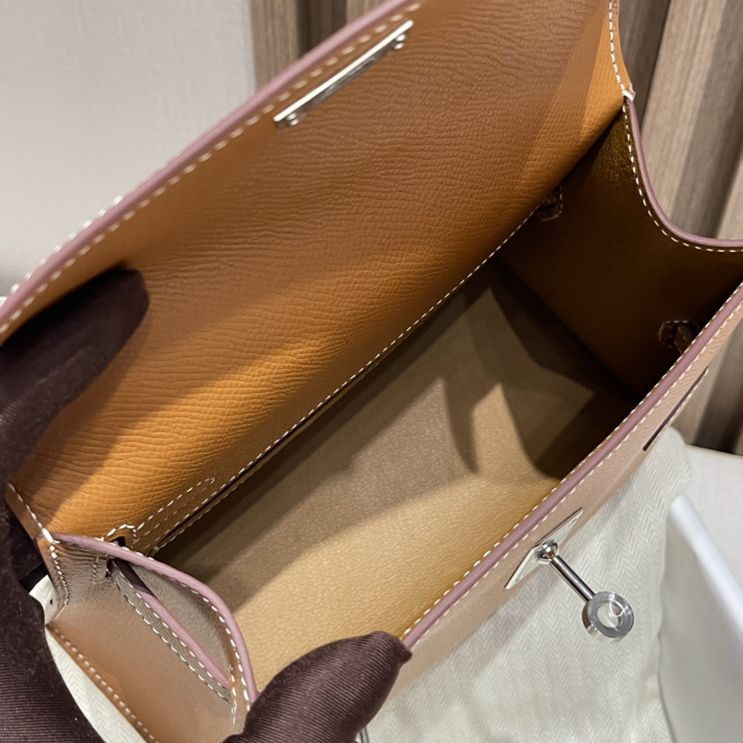 HERMES 爱马仕 desordre双面kelly swift皮 CK37 金棕色 进口蜜蜡线 全手工制作