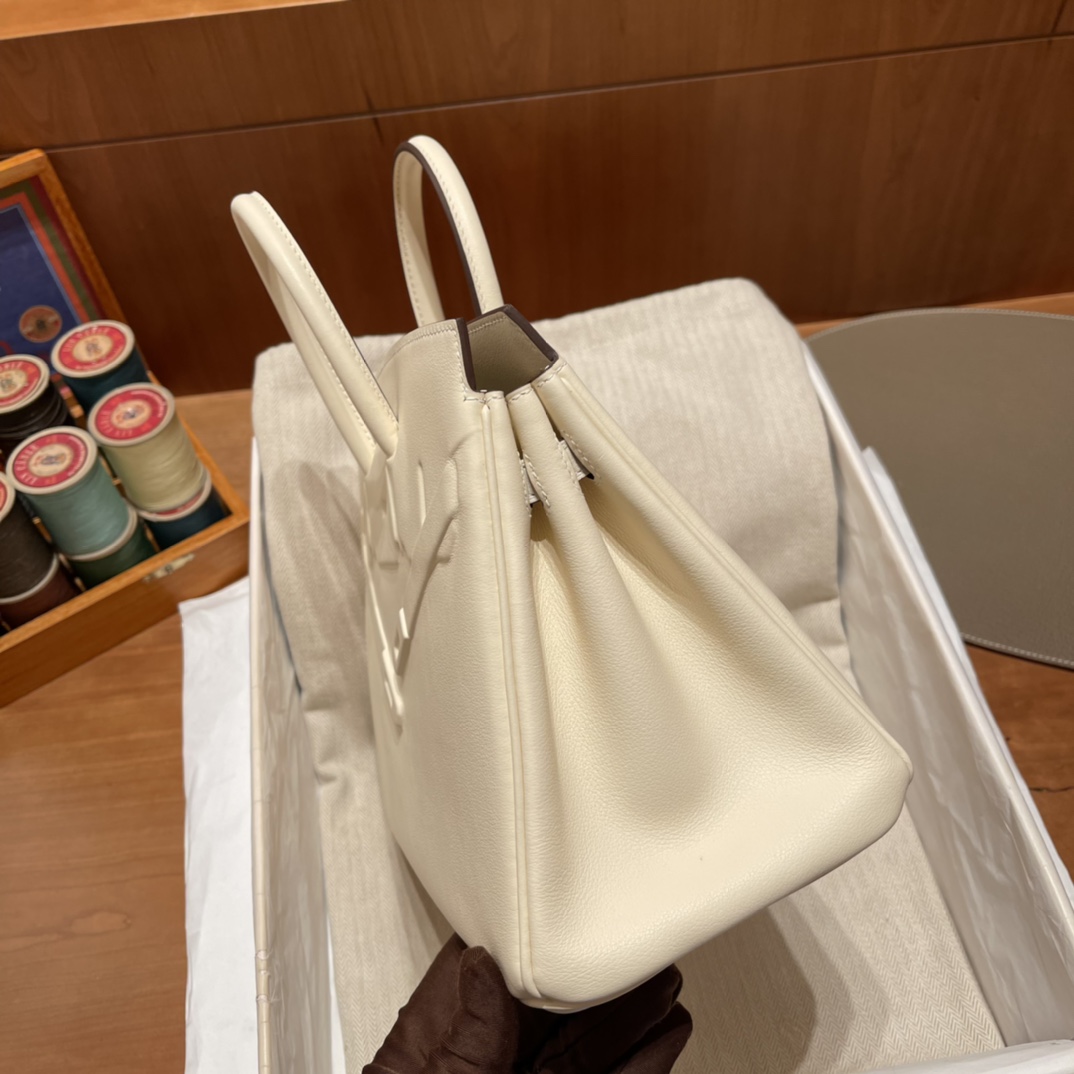 HERMES 爱马仕 幻影 /影子包 Birkin Shadow i2 奶油白Nata 进口蜜蜡线 全手工制作