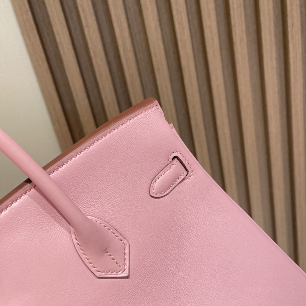 HERMES 爱马仕 Birkin 25cm swift皮 X9 锦葵紫Mauve Sylvestre 进口蜜蜡线 全手工制作