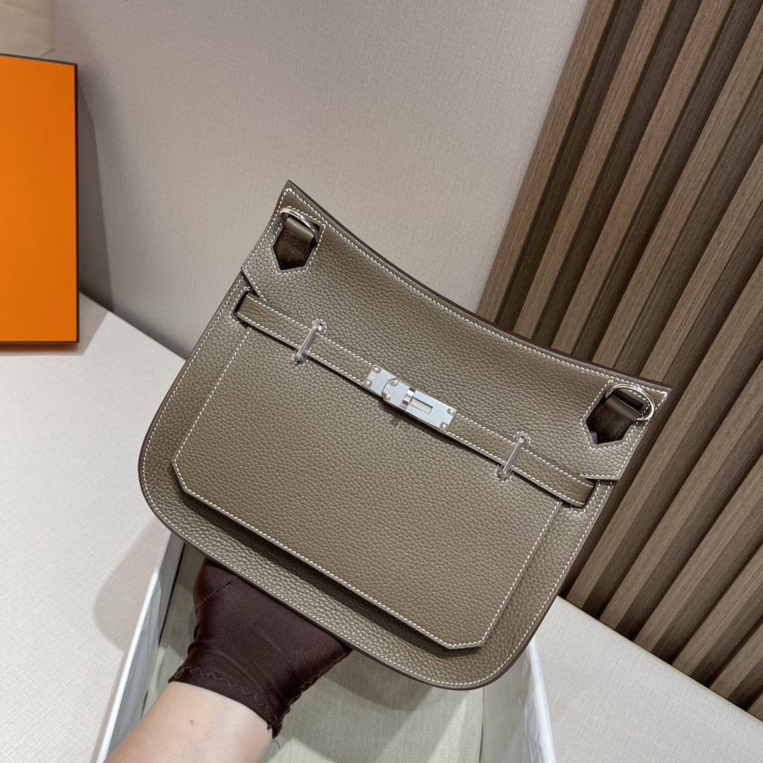 HERMES 爱马仕 Jypsiere吉普赛 28cm Clemence皮 8C Gri Elephant 大象灰 进口蜜蜡线 全手工制作
