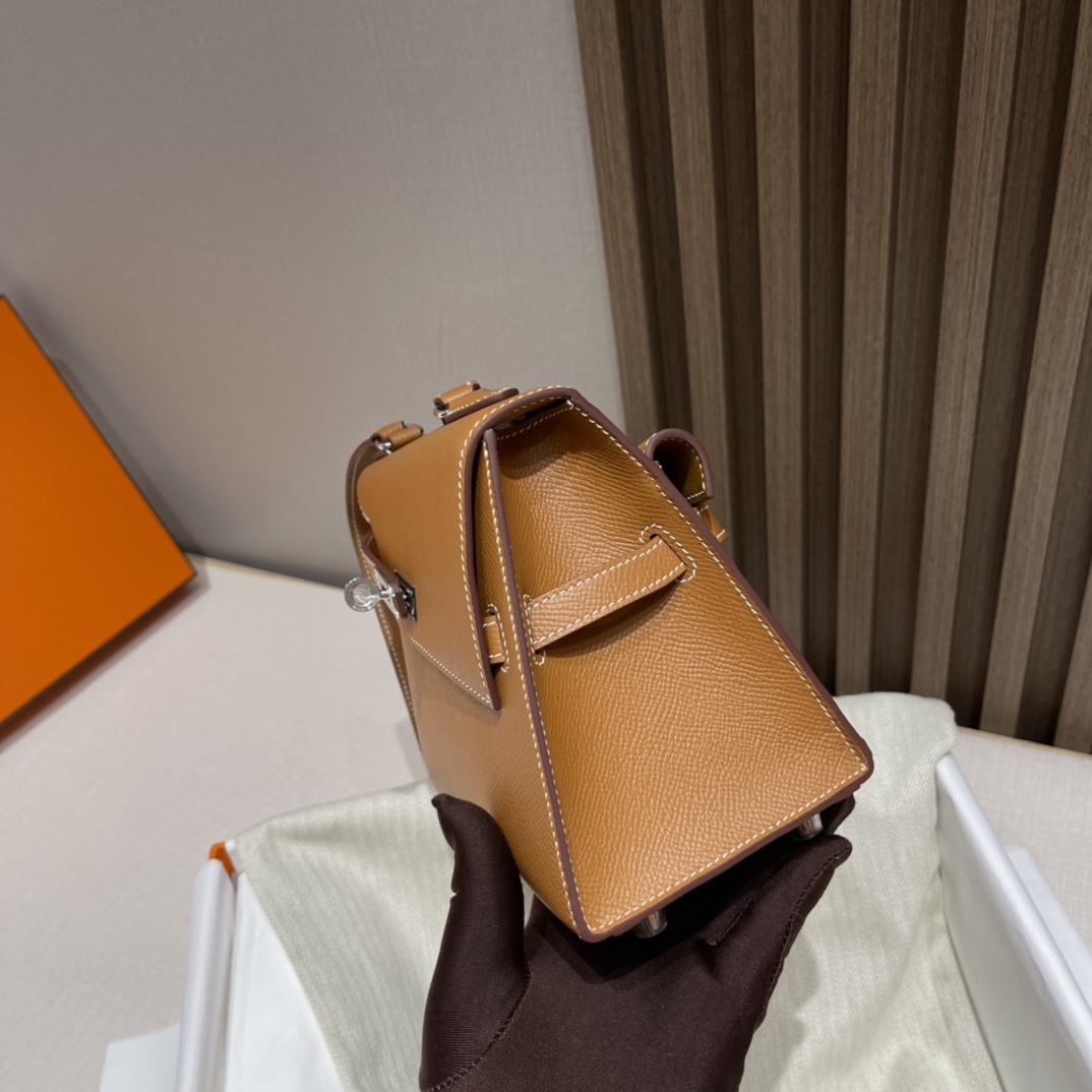 HERMES 爱马仕 desordre双面kelly swift皮 CK37 金棕色 进口蜜蜡线 全手工制作