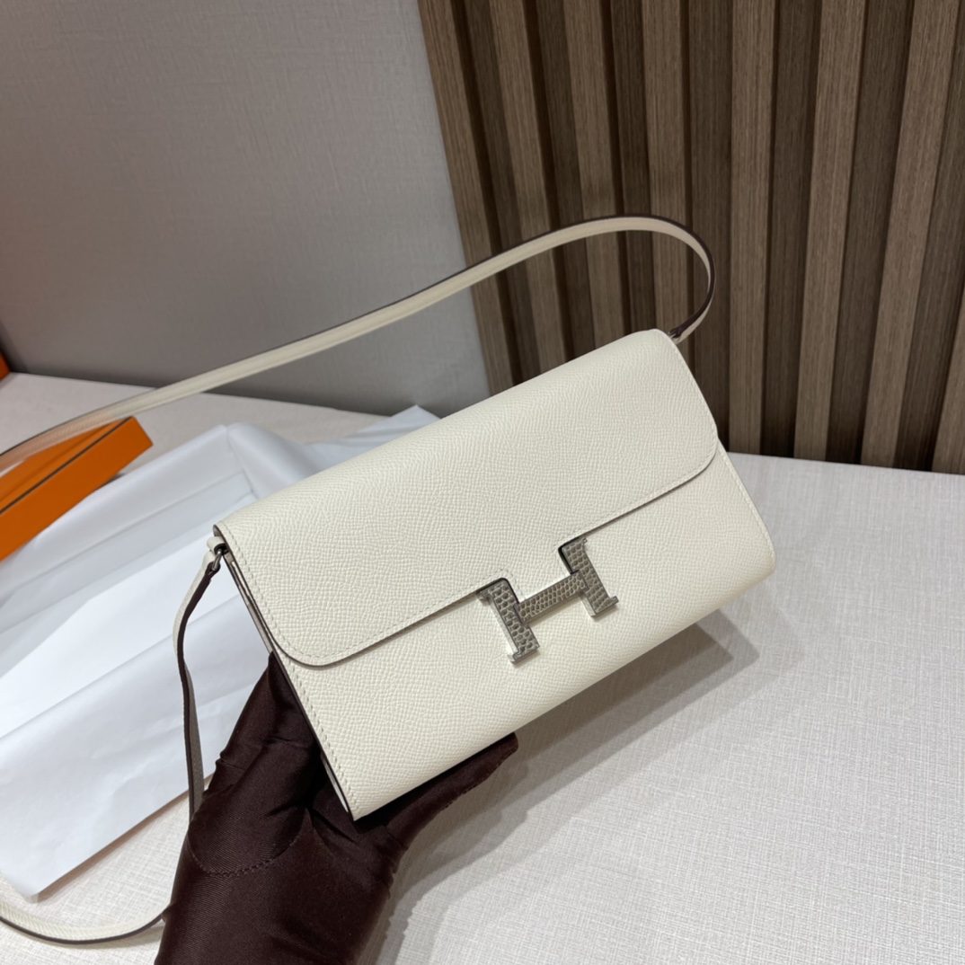 HERMES 爱马仕 Kelly to go Epsom皮 i2 Nata奶油白 康康/空姐 斜挎 Woc 进口蜜蜡线 全手工制作