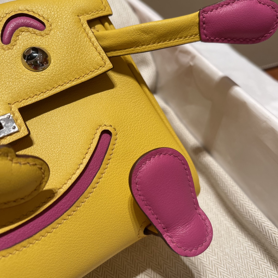 HERMES 爱马仕 Kelly Doll 娃娃包 千禧娃娃 可可爱爱 9O 那不勒斯黄/9i 玉兰粉 进口蜜蜡线 全手工制作