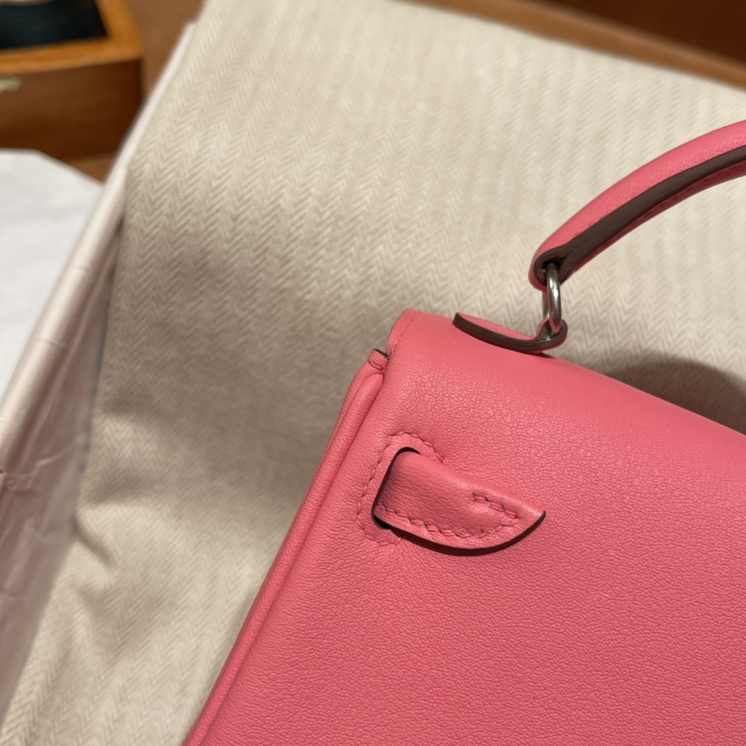 HERMES 爱马仕 Kelly Doll 千禧娃娃包 Swift皮 8W 唇膏爱/89 黑色 进口蜜蜡线 全手工制作