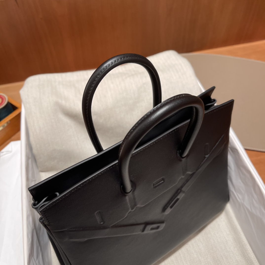 HERMES 爱马仕 幻影 /影子包 Birkin Shadow 89 黑色Noir 进口蜜蜡线 全手工制作