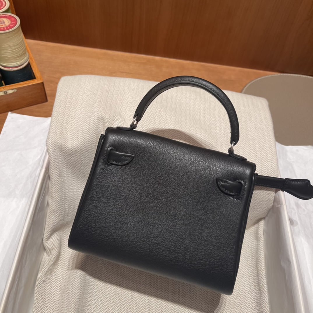 HERMES 爱马仕 Kelly Doll 娃娃包 千禧娃娃 可可爱爱 亲子包首选 89 黑色/L3 玫瑰紫 进口蜜蜡线 全手工制作