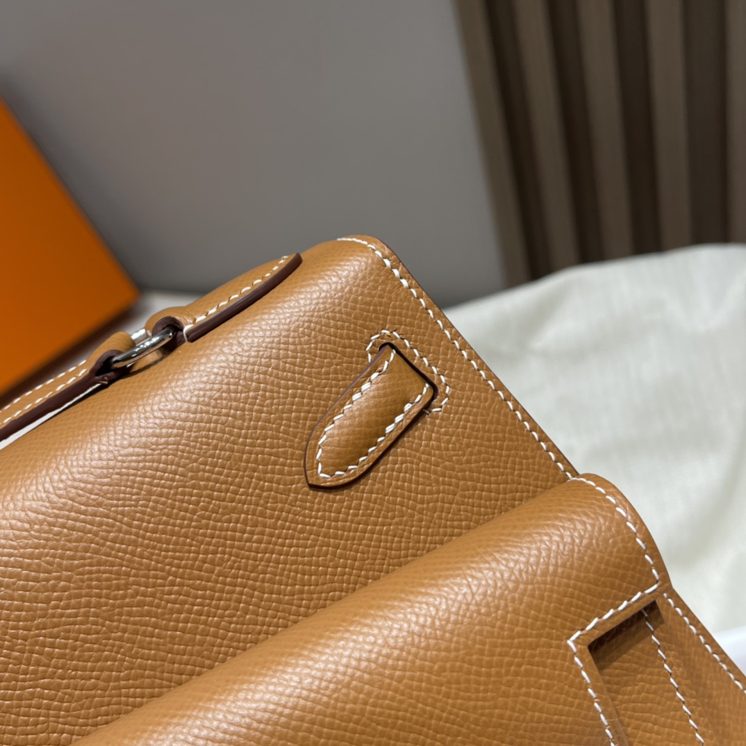 HERMES 爱马仕 desordre双面kelly swift皮 CK37 金棕色 进口蜜蜡线 全手工制作