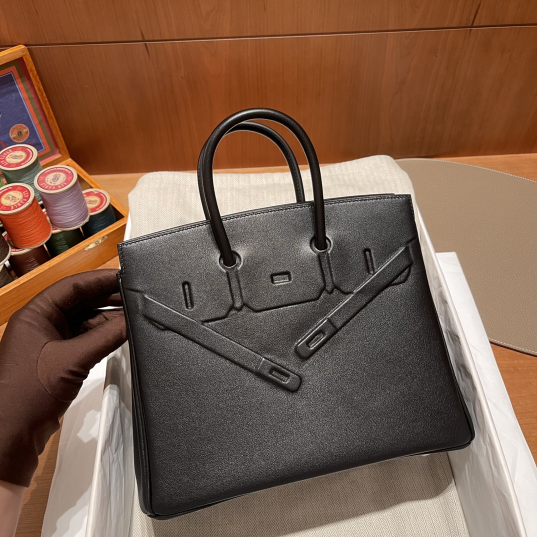 HERMES 爱马仕 幻影 /影子包 Birkin Shadow 89 黑色Noir 进口蜜蜡线 全手工制作