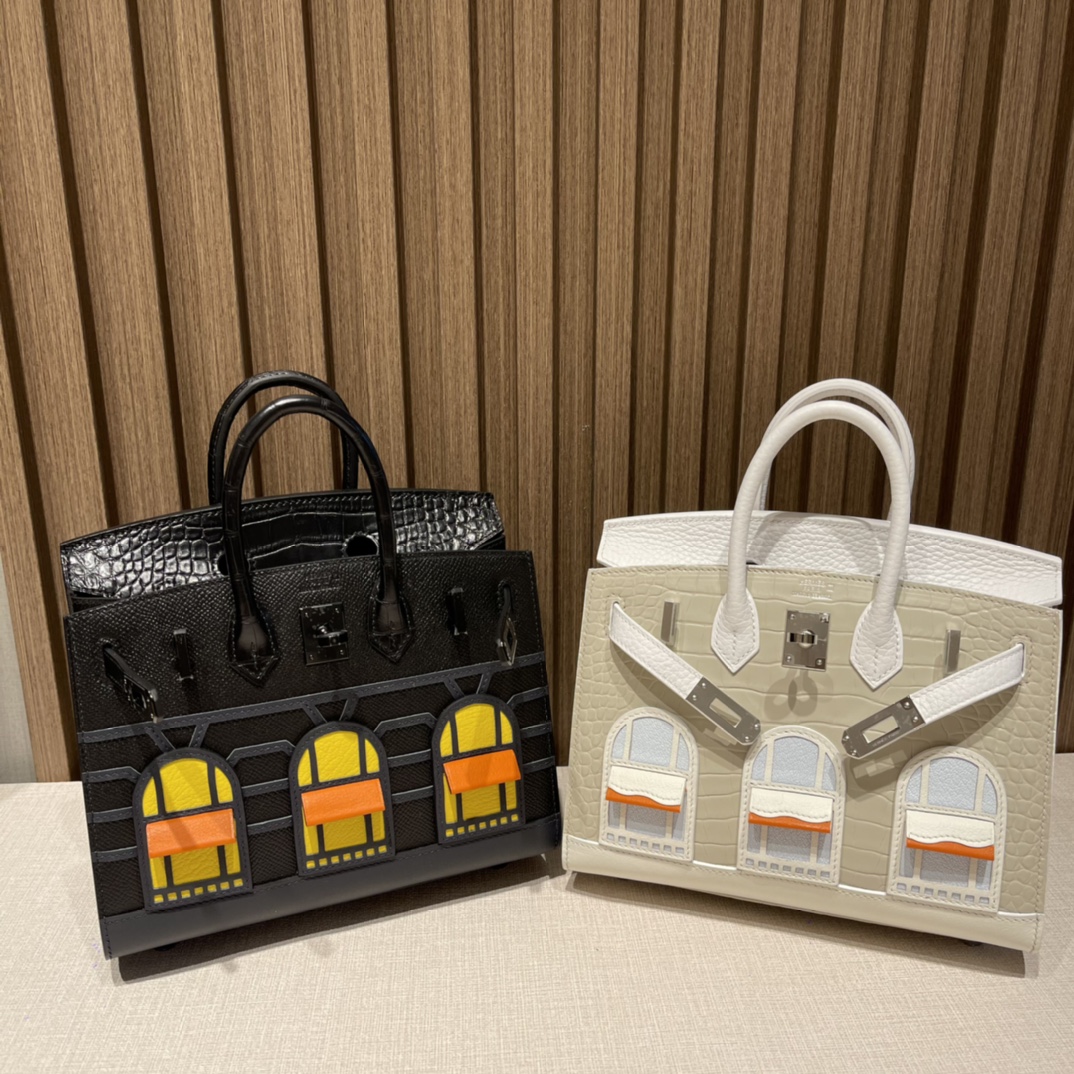 HERMES 爱马仕 小房子 01 纯白tc皮搭配雾面8L 冰川白 进口蜜蜡线 全手工制作