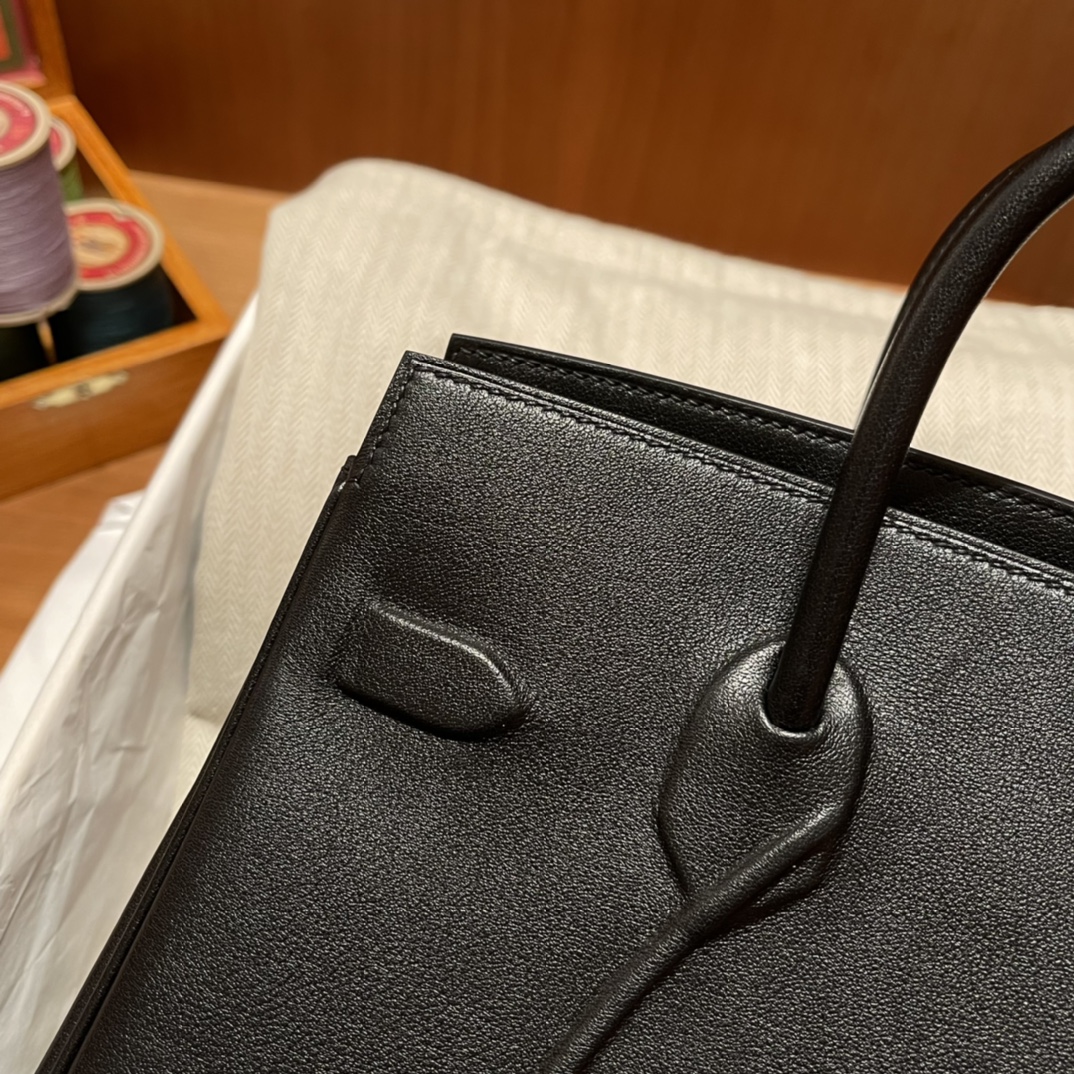 HERMES 爱马仕 幻影 /影子包 Birkin Shadow 89 黑色Noir 进口蜜蜡线 全手工制作