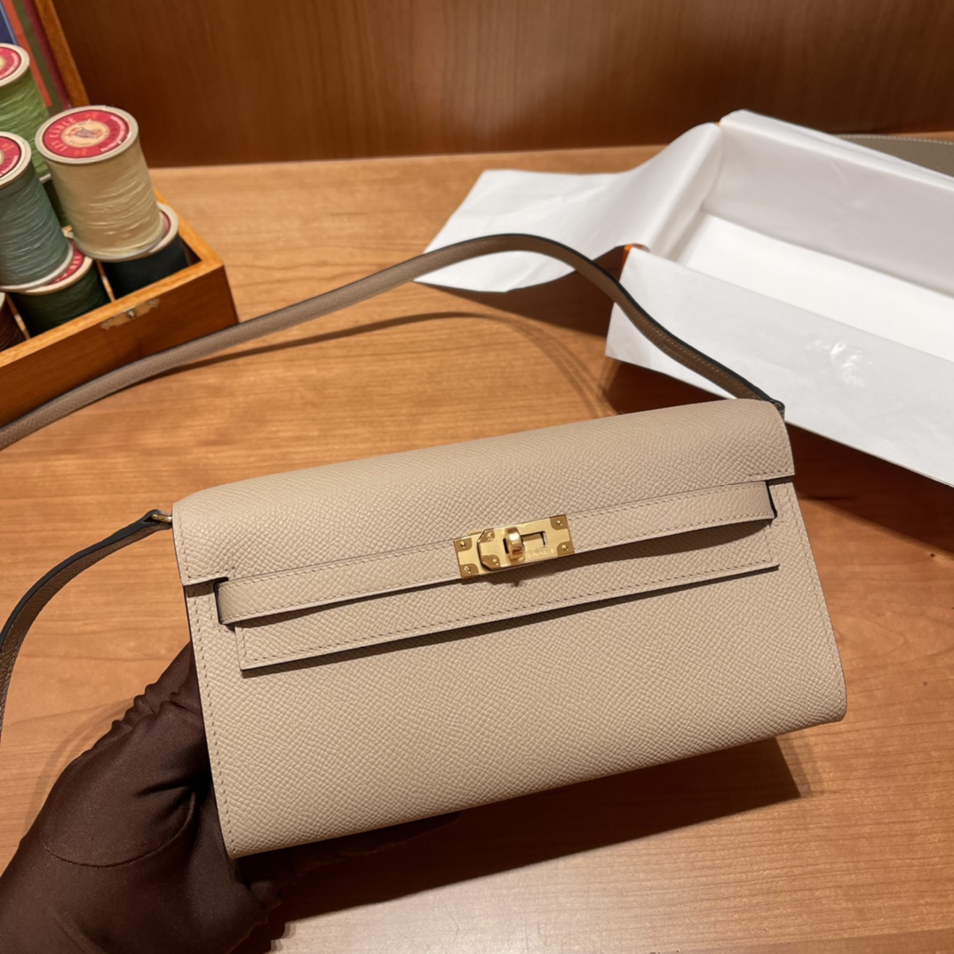 HERMES 爱马仕 Kelly to go Epsom皮 S2 Trench风衣米 一生推的小斜挎 进口蜜蜡线 全手工制作