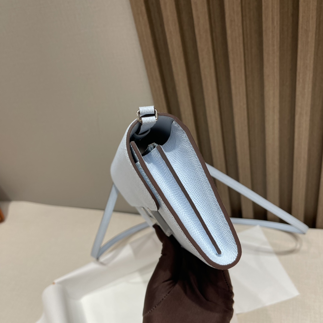 HERMES 爱马仕 Constance to go Epsom皮 T0 雾蓝色Blue Brume️ 一生推的小斜挎 进口蜜蜡线 全手工制作