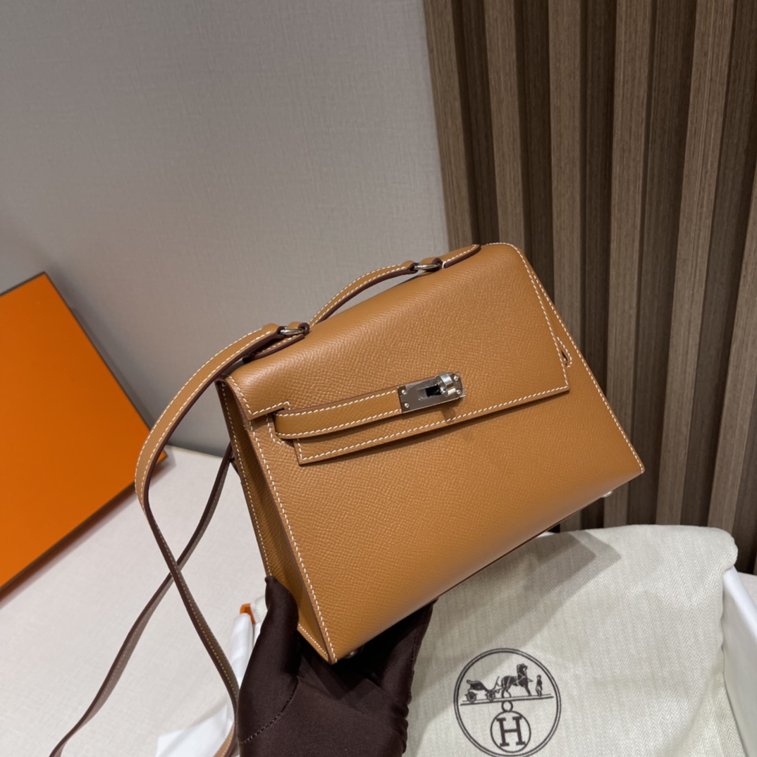 HERMES 爱马仕 desordre双面kelly swift皮 CK37 金棕色 进口蜜蜡线 全手工制作