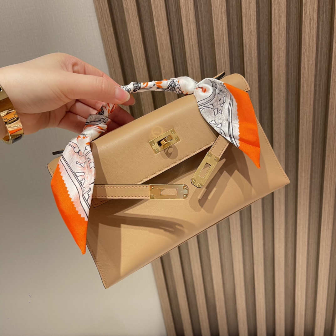 HERMES 爱马仕 Kelly pochette Epsom皮 0M 玛萨拉茶色Chai 巨好用的一代 进口蜜蜡线 全手工制作