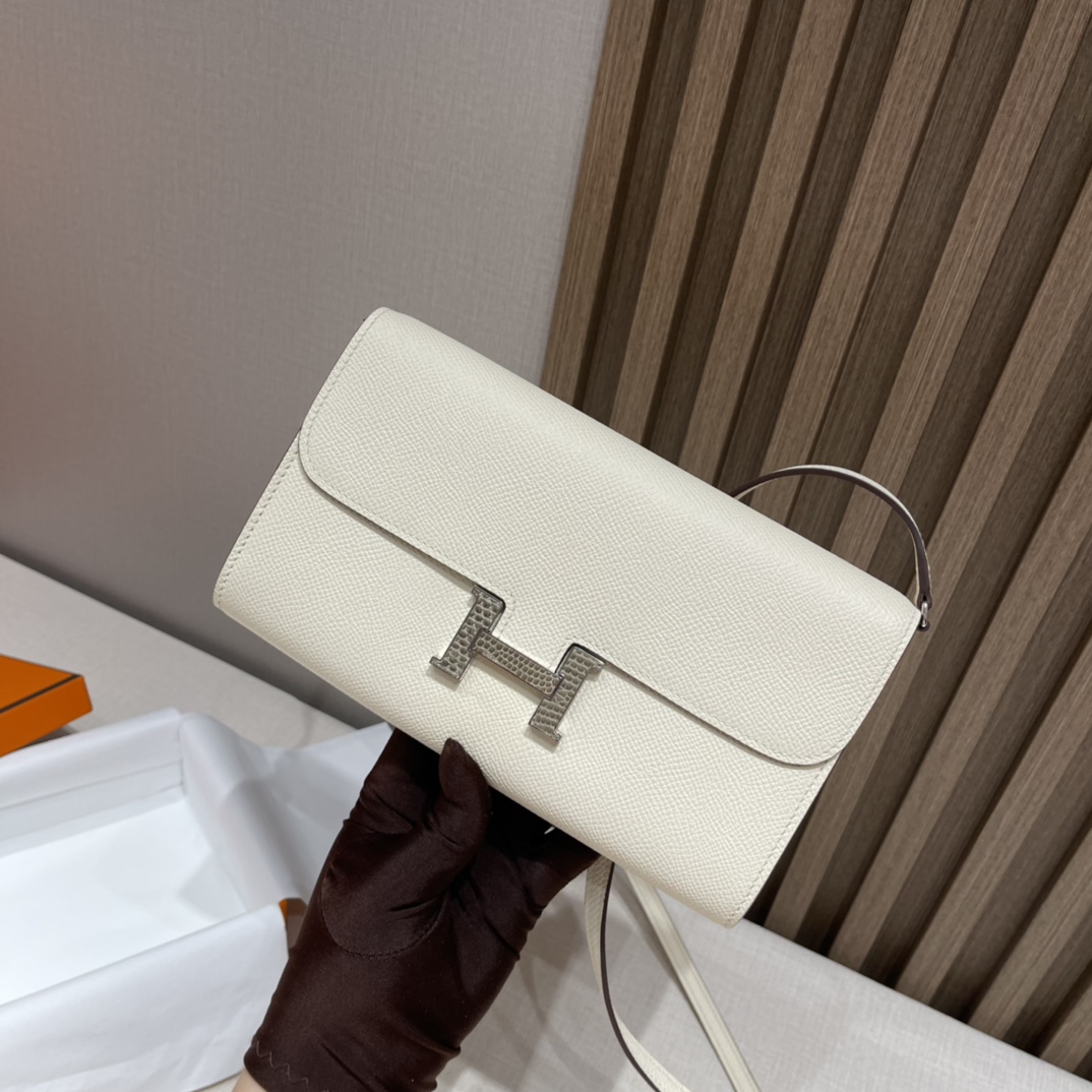 HERMES 爱马仕 Kelly to go Epsom皮 i2 Nata奶油白 康康/空姐 斜挎 Woc 进口蜜蜡线 全手工制作