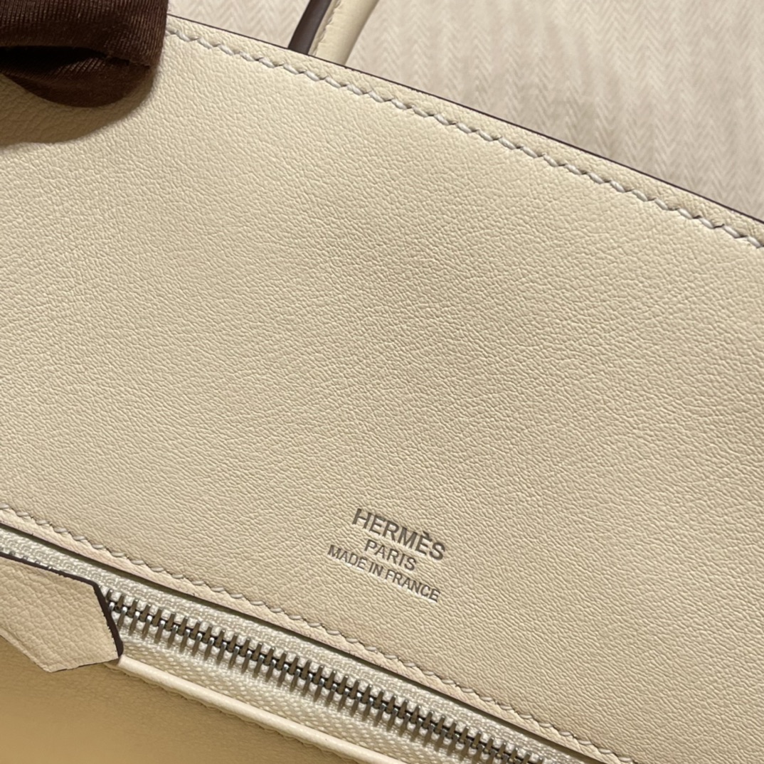 HERMES 爱马仕 幻影 /影子包 Birkin Shadow i2 奶油白Nata 进口蜜蜡线 全手工制作