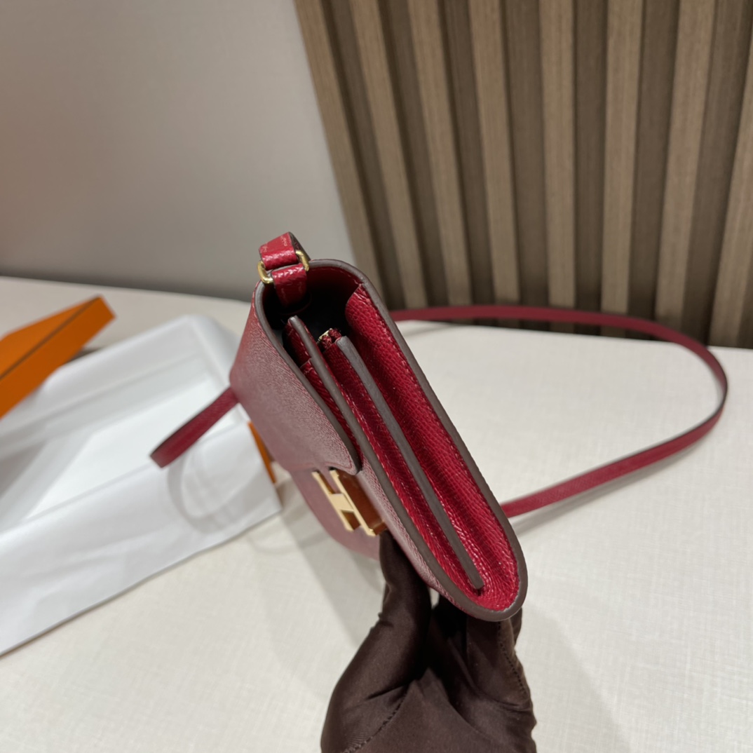 HERMES 爱马仕 Kelly to go Epsom皮 B5 Rubis宝石红 玫瑰金扣#康康/空姐 斜挎 Woc 进口蜜蜡线 全手工制作
