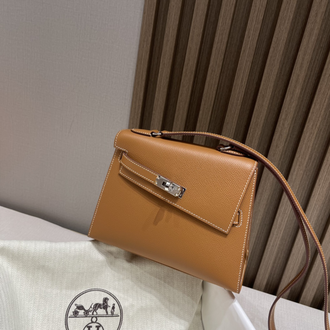 HERMES 爱马仕 desordre双面kelly swift皮 CK37 金棕色 进口蜜蜡线 全手工制作