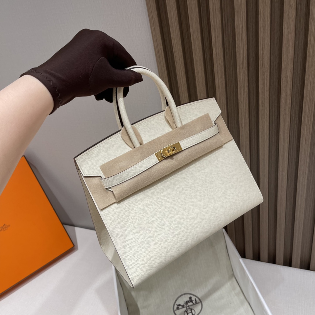 HERMES 爱马仕 Birkin Sellier 外缝 Epsom皮 i2 奶油白Nata 美到哭泣 nata真的很温柔 干干净净的 进口蜜蜡线 全手工制作