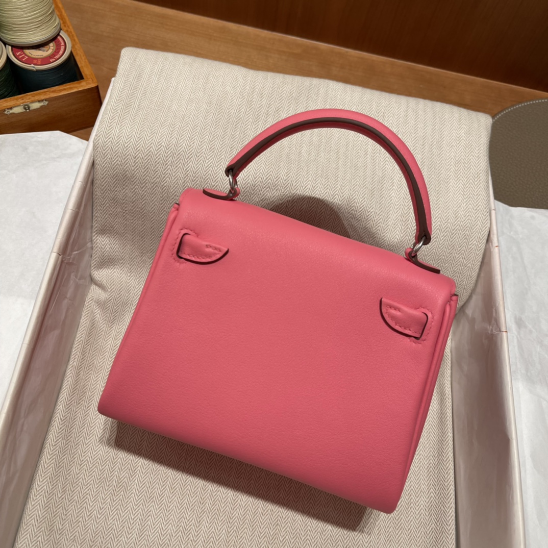 HERMES 爱马仕 Kelly Doll 千禧娃娃包 Swift皮 8W 唇膏爱/89 黑色 进口蜜蜡线 全手工制作