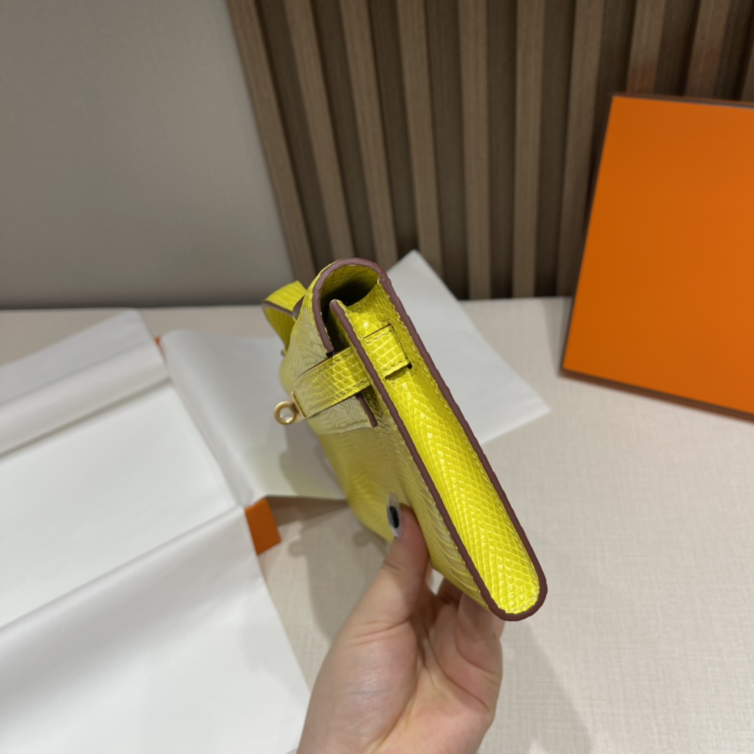 HERMES 爱马仕 Kelly cut 31cm 蜥蜴皮 9O 那不勒斯黄Jaune de Naples 元气满满无敌适合夏天 进口蜜蜡线 全手工制作