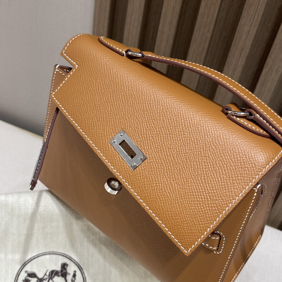 HERMES 爱马仕 desordre双面kelly swift皮 CK37 金棕色 进口蜜蜡线 全手工制作