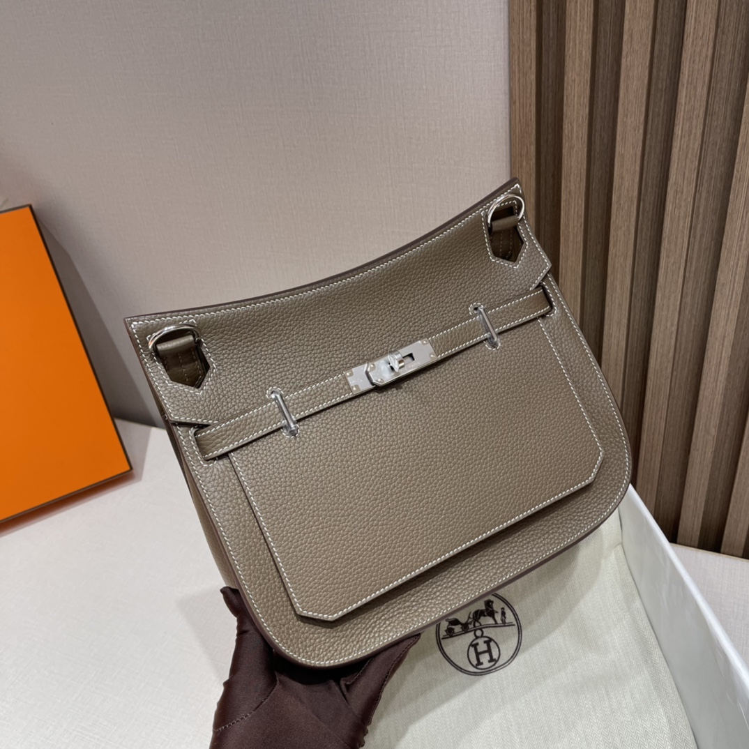HERMES 爱马仕 Jypsiere吉普赛 28cm Clemence皮 8C Gri Elephant 大象灰 进口蜜蜡线 全手工制作