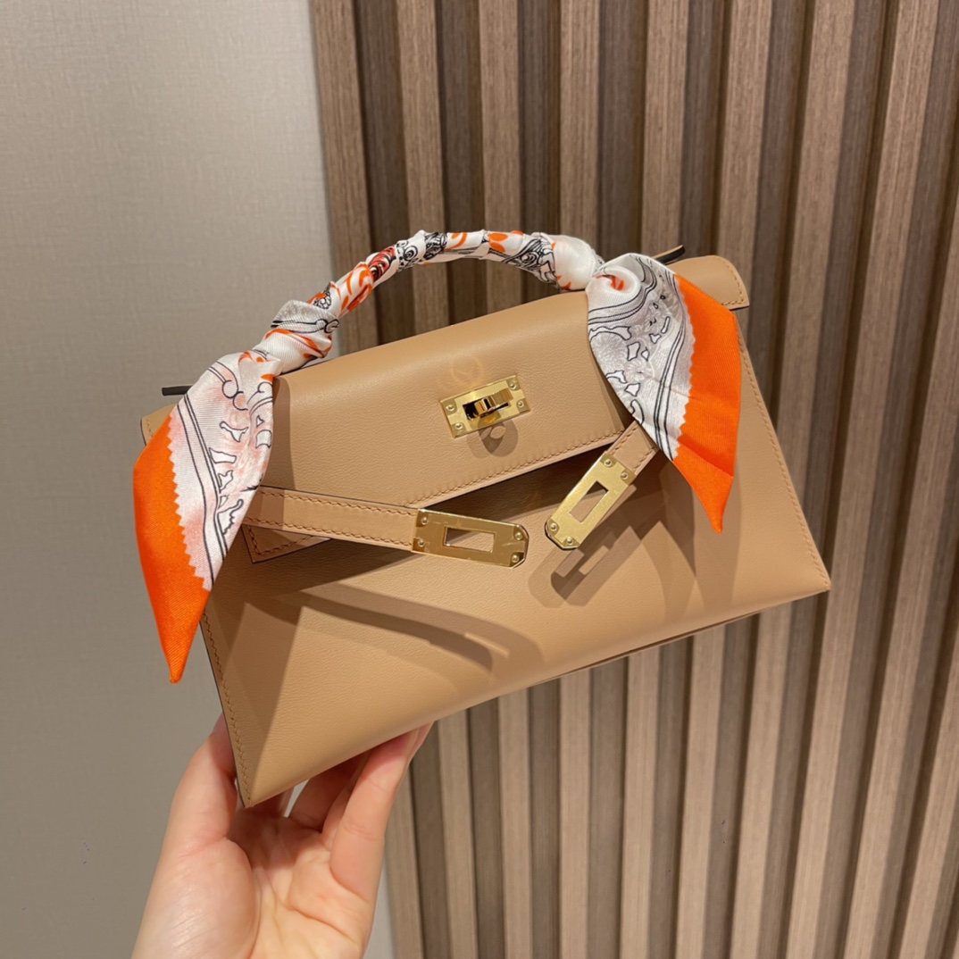HERMES 爱马仕 Kelly pochette Epsom皮 0M 玛萨拉茶色Chai 巨好用的一代 进口蜜蜡线 全手工制作