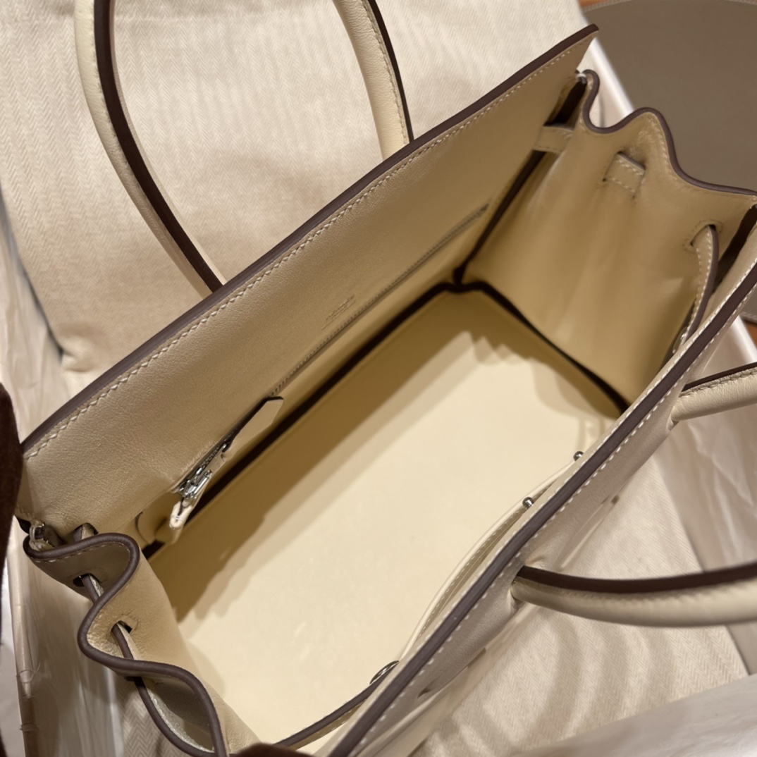 HERMES 爱马仕 幻影 /影子包 Birkin Shadow i2 奶油白Nata 进口蜜蜡线 全手工制作