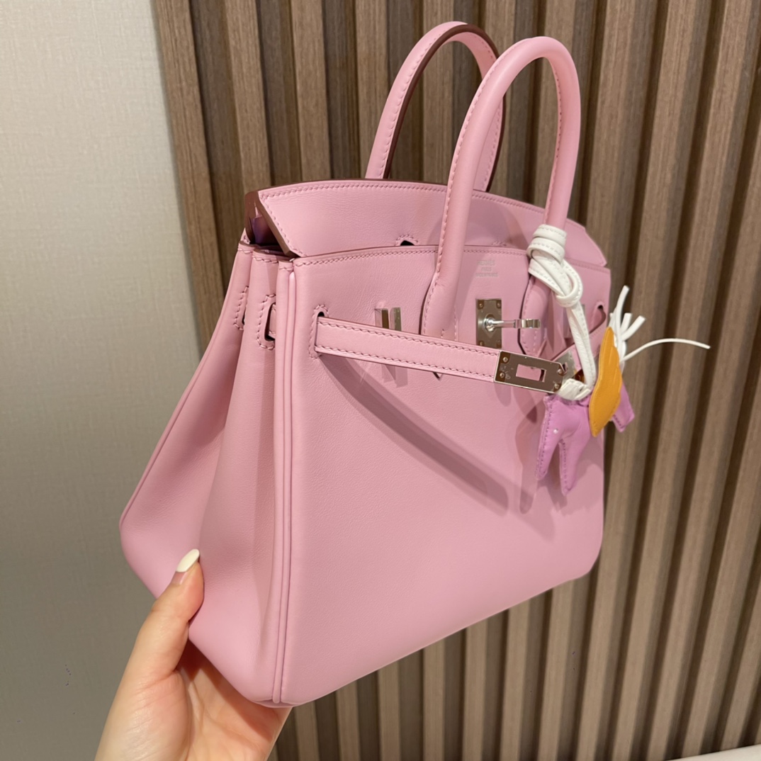 HERMES 爱马仕 Birkin 25cm swift皮 X9 锦葵紫Mauve Sylvestre 进口蜜蜡线 全手工制作