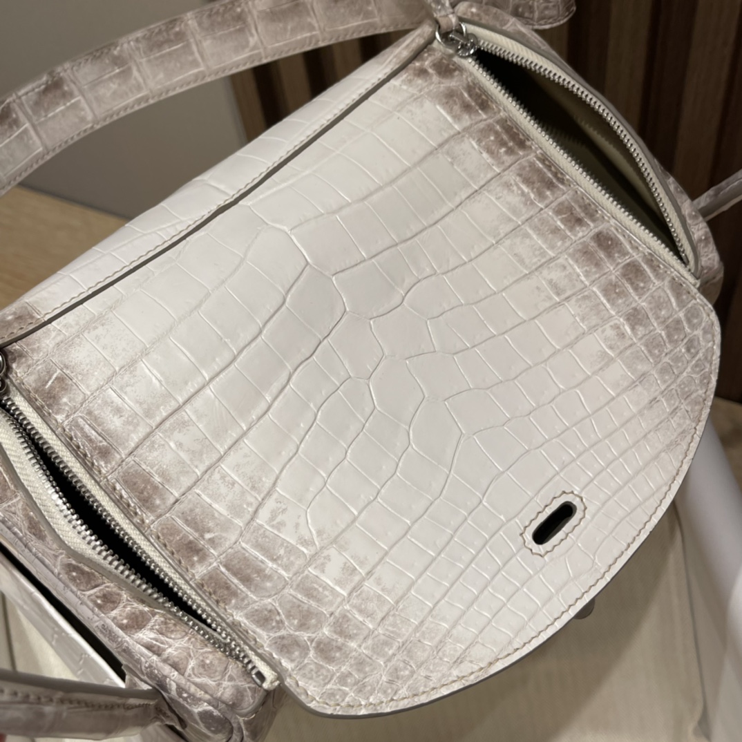 HERMES 爱马仕 【现货】 Alligator 美洲鳄 Mini Lindy 1 Himalaya喜马拉雅