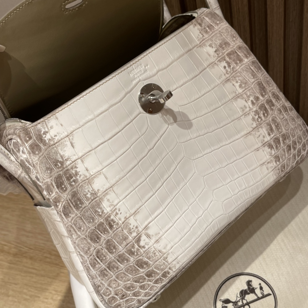 HERMES 爱马仕 【现货】 Alligator 美洲鳄 Mini Lindy 1 Himalaya喜马拉雅