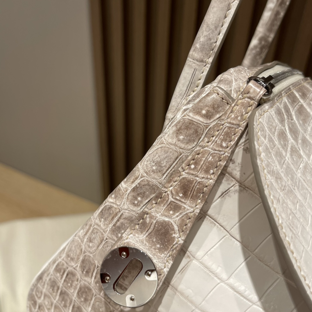 HERMES 爱马仕 【现货】 Alligator 美洲鳄 Mini Lindy 1 Himalaya喜马拉雅