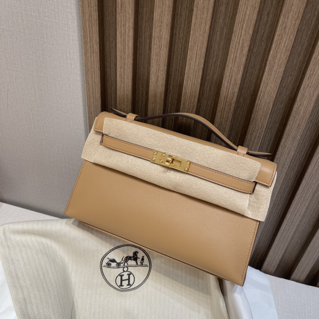 HERMES 爱马仕Mini Kelly 1代 0M 玛萨拉茶色 22cm 银扣 Swift皮 Birkinx娇娇名品