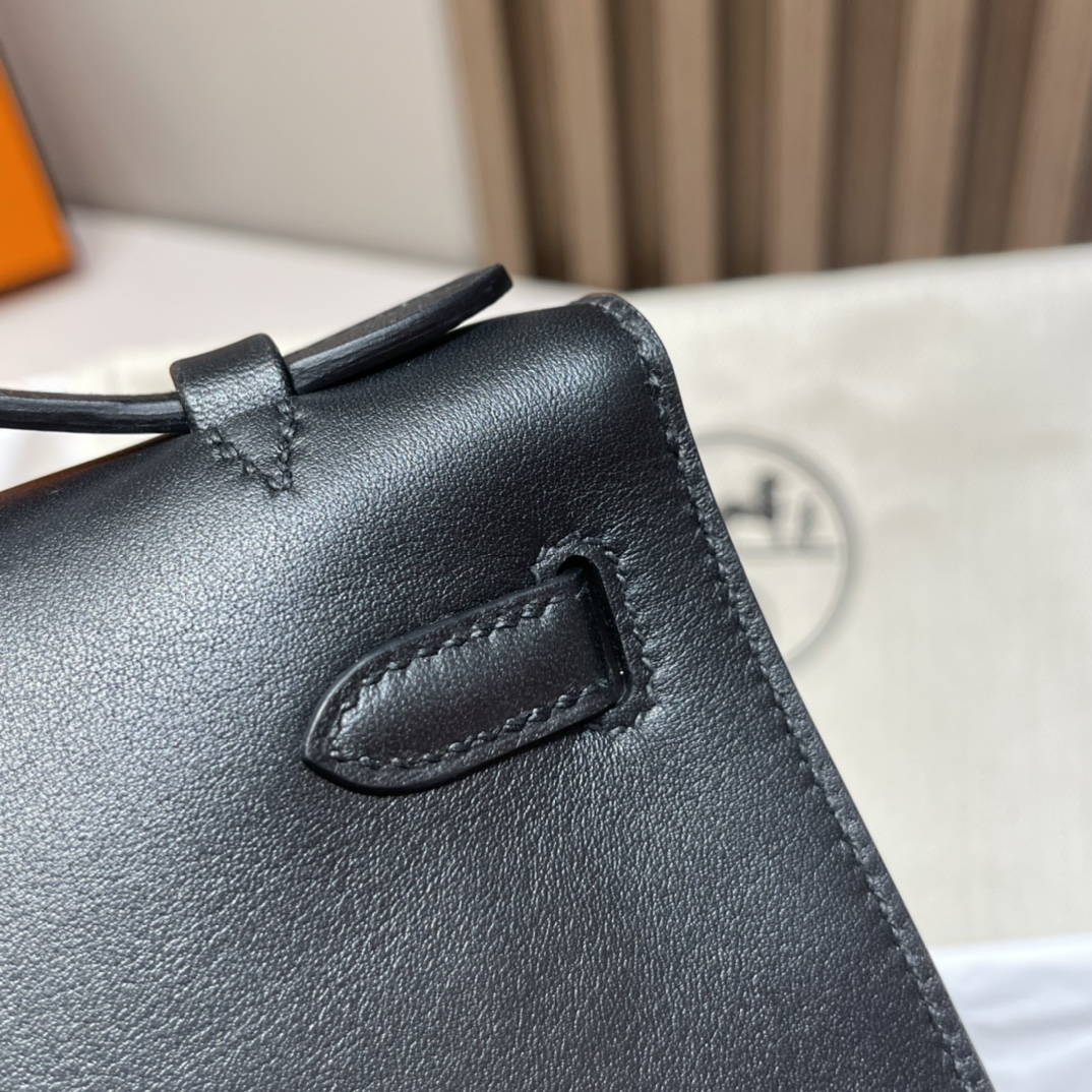 HERMES 爱马仕Mini Kelly 1代 CC89 Nior 经典黑 22cm 金扣 Swift皮 Birkinx娇娇名品