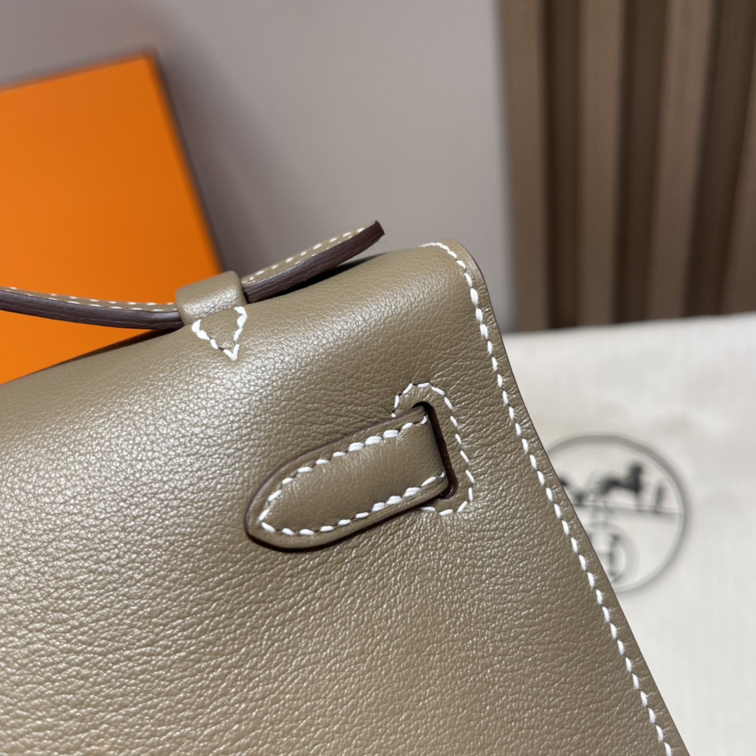 HERMES 爱马仕Mini Kelly 1代 8C Gri Elephant 大象灰 22cm 金扣 Swift皮 Birkinx娇娇名品