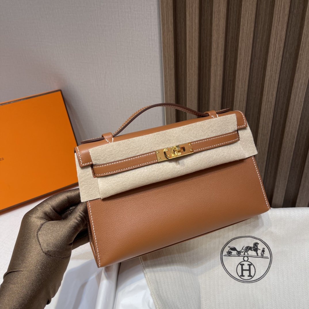 HERMES 爱马仕Mini Kelly 1代 CK37 金棕色 22cm 金扣 Swift皮 Birkinx娇娇名品