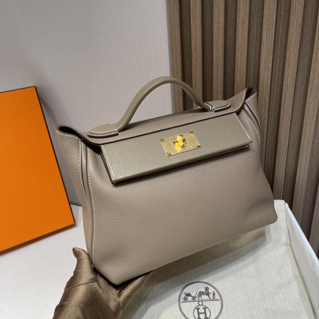 HERMES 爱马仕 Kelly2424 8C Gri Elephant 大象灰 进口蜜蜡线 全手工制作