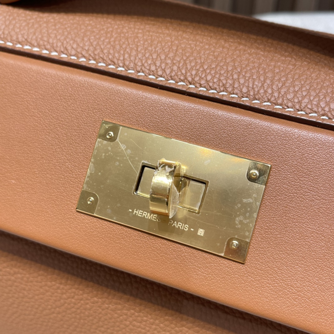 HERMES 爱马仕 Kelly2424 CK37 金棕 进口蜜蜡线 全手工制作