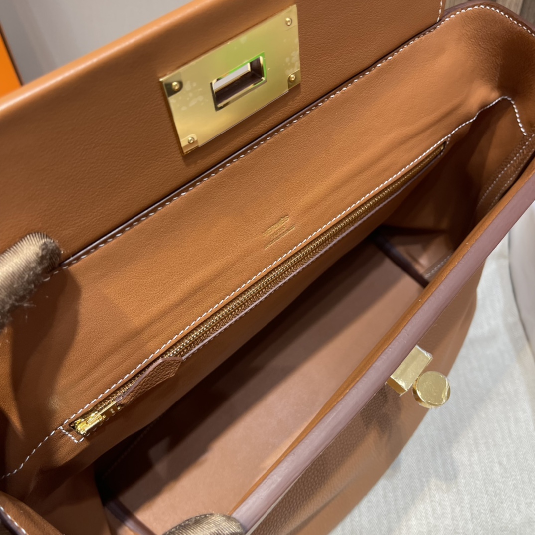 HERMES 爱马仕 Kelly2424 CK37 金棕 进口蜜蜡线 全手工制作