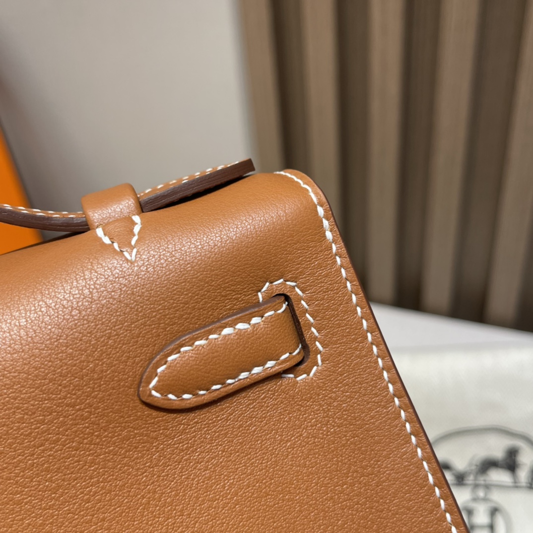 HERMES 爱马仕Mini Kelly 1代 CK37 金棕色 22cm 金扣 Swift皮 Birkinx娇娇名品