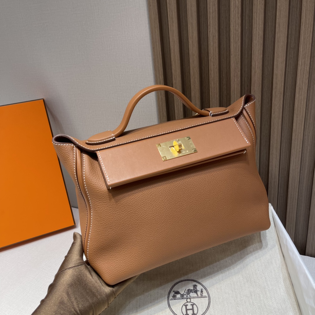 HERMES 爱马仕 Kelly2424 CK37 金棕 进口蜜蜡线 全手工制作