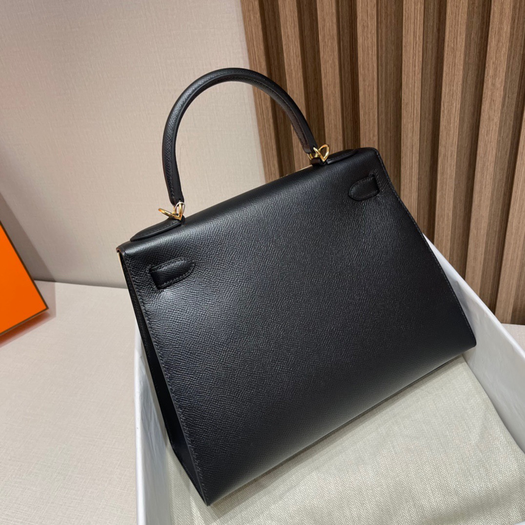 HERMES 爱马仕 Kelly 28cm Epsom皮 CC89 Nior经典黑 进口蜜蜡线 全手工制作