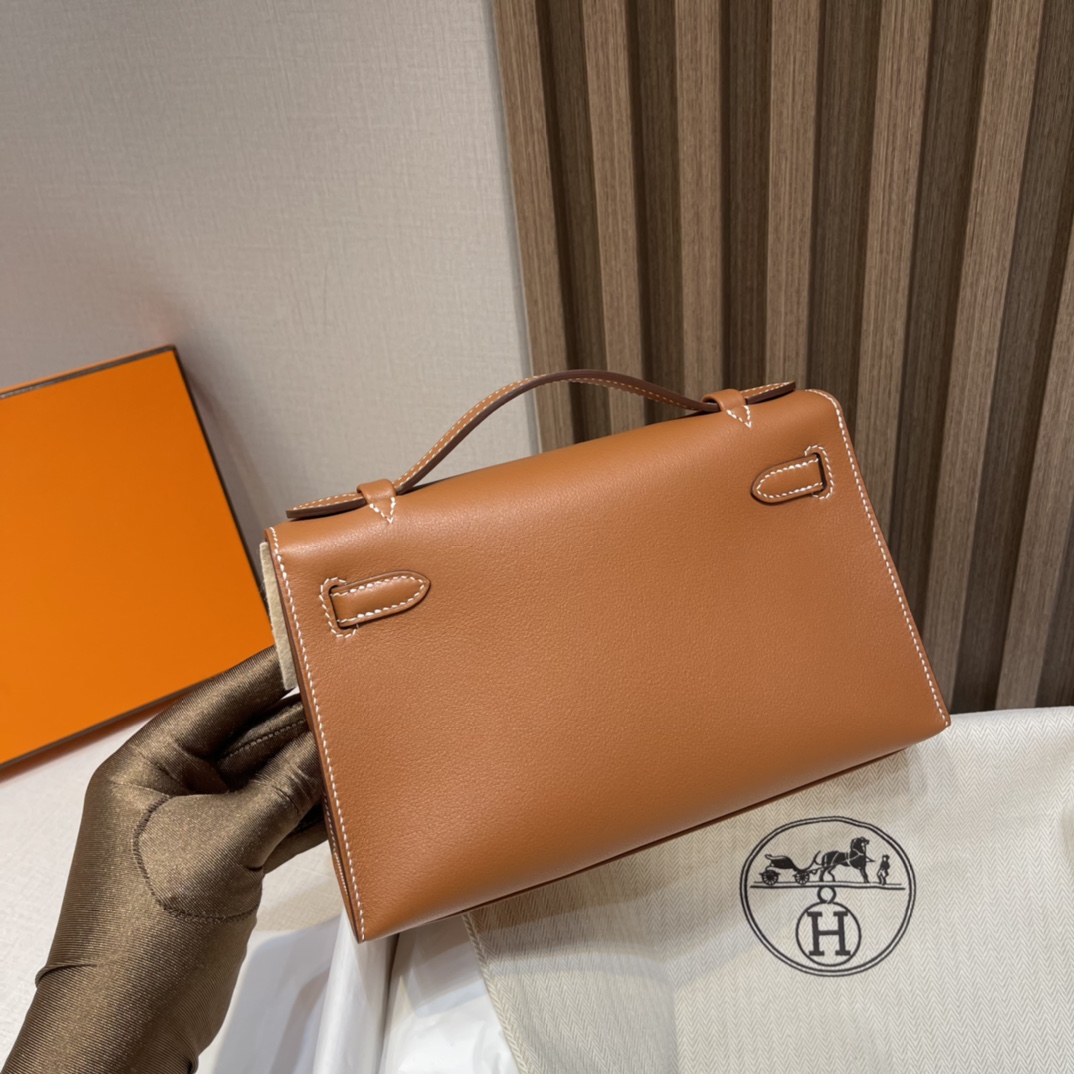 HERMES 爱马仕Mini Kelly 1代 CK37 金棕色 22cm 金扣 Swift皮 Birkinx娇娇名品