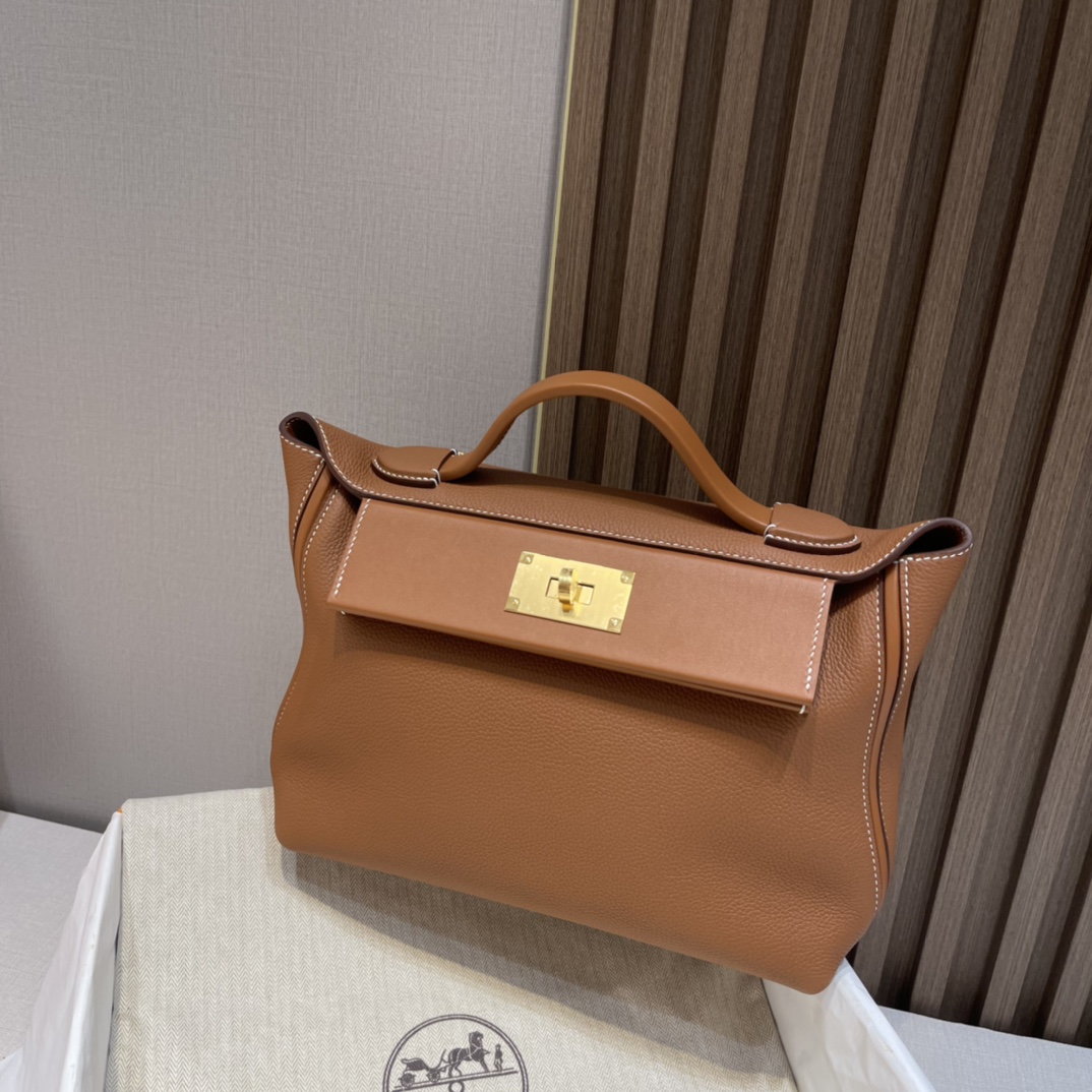 HERMES 爱马仕 Kelly2424 CK37 金棕 进口蜜蜡线 全手工制作