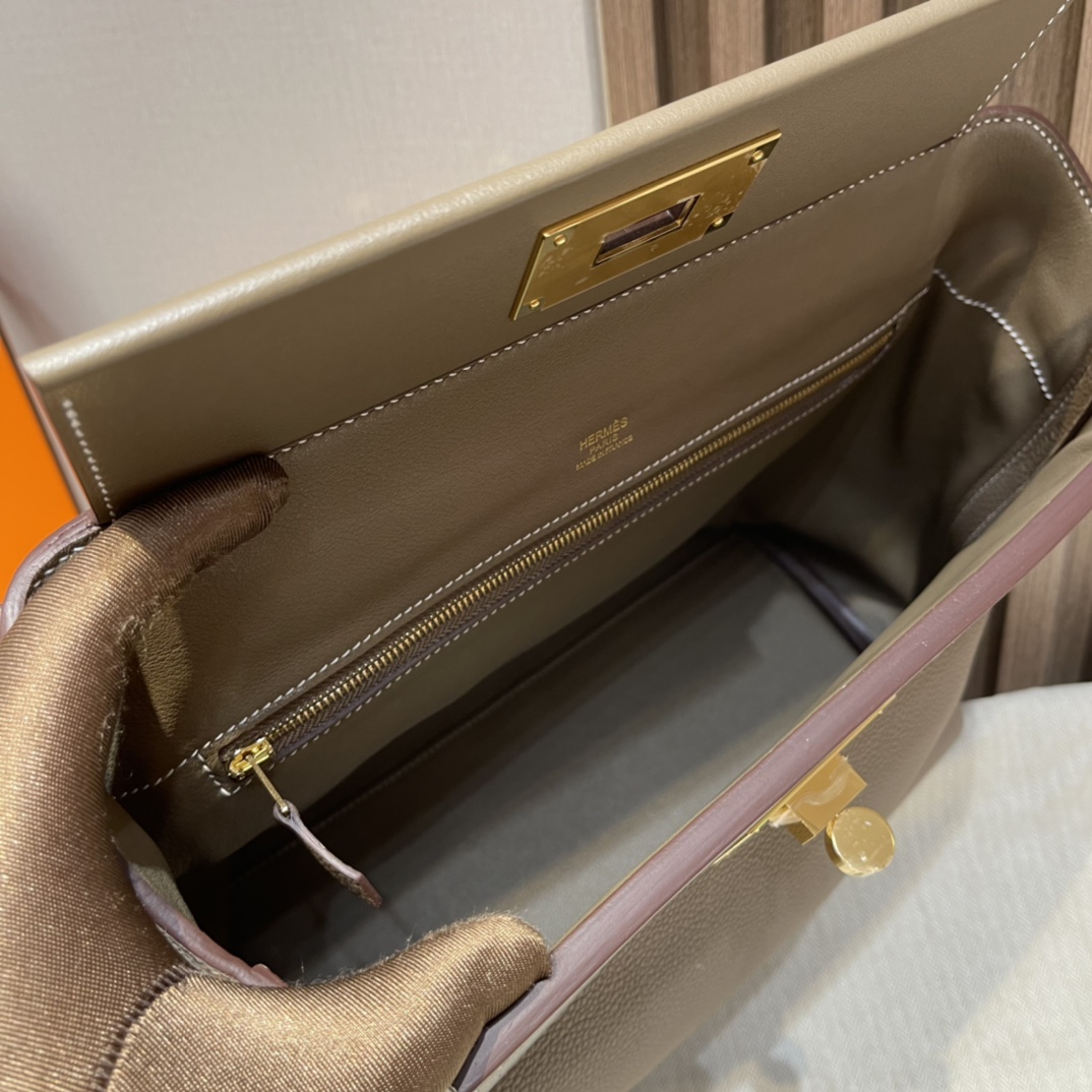 HERMES 爱马仕 Kelly2424 8C Gri Elephant 大象灰 进口蜜蜡线 全手工制作