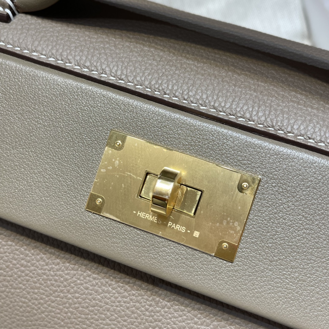 HERMES 爱马仕 Kelly2424 8C Gri Elephant 大象灰 进口蜜蜡线 全手工制作