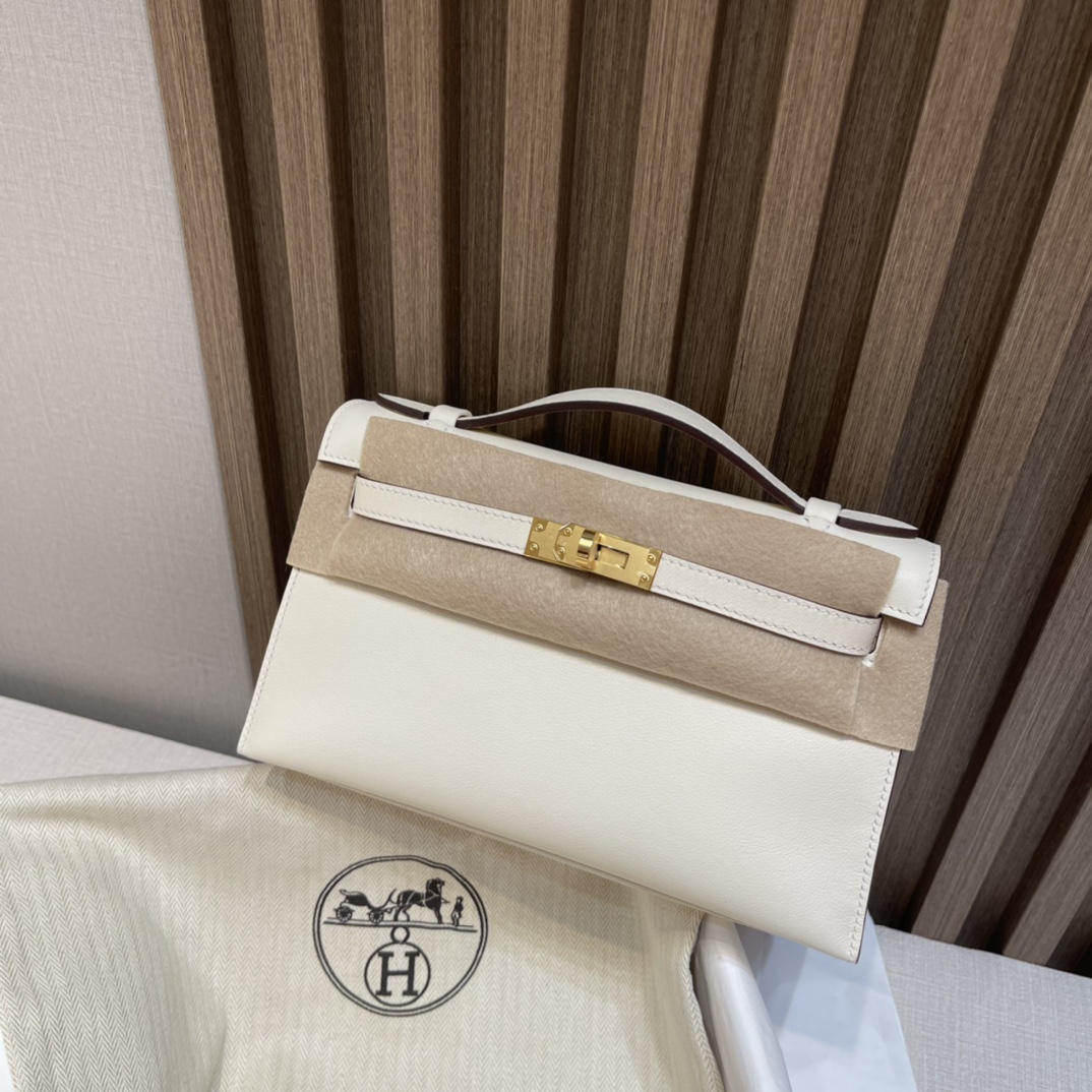 HERMES 爱马仕Mini Kelly 1代 i2 奶油白 22cm 金扣 Swift皮 Birkinx娇娇名品